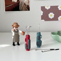 골프채 미니어처 세트 캐디백 촬영소품 플레이모빌소품 달빛스토어, 블루