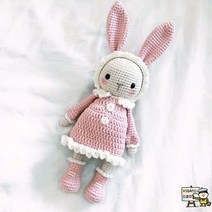 (완제품)코바늘인형 뜨기 코바늘뜨기 뜨개질배우기 긴귀토끼 토끼 패키지 손뜨개인형 뜨개질 핸드메이드 코바늘 피규어, 36cm, 핑크 완제품 한마리