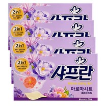 샤프란 아로마시트 섬유유연제 후레쉬 드림 본품, 4개, 30매