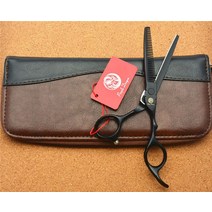 전문가용 강아지 애완견 비숑 푸들 셀프 미용 커브 가위 세트 5.53939 16cm, 씨닝 추가 케이스 K