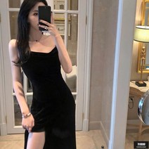 가바바 여성 미디원피스 가을 뉴 스타일 스커트 슬릿 사이드 슬림 원피스 G58283