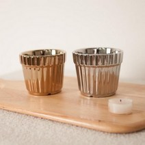 바보사랑 메탈주름원형화분o 8x7cm 화분 화병 소품 장식 FPOTFT.플라워트리, 실버