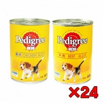 키밍 / 강아지 애견 간식 사료 캔 24개 전견용 습식 간식., 닭고기