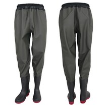 맥스메가다인 해루질 낚시 모내기 갯벌 웨이더 바지 허리 장화, 260, 카키