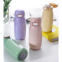파스텔 원터치 우주인 보온보냉병 원터치 2중 진공 구조 텀블러 350ml 4색, 민트