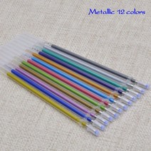 12 개/대 색 젤 펜 리필 막대 반짝이 멀티 컬러 그림 쓰기 핸들 학교 문구 용품, [01] Pastel 12colors