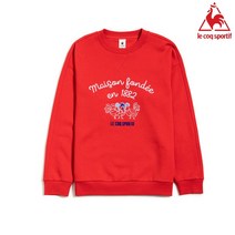 르꼬끄 남녀공용 오버핏 삼총사 그래픽 맨투맨(기모) QM423LFSD1_RED