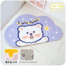 화장실 미끄럼 방지 바닥 매트 귀여운 욕실 화장실 문 흡수 패드 카펫 욕실 매트 항목 문 방수 발 패드, 포도 보라색 곰