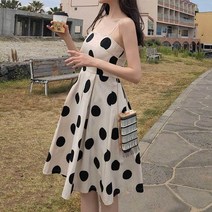 하늘하늘 시원한 봄 여름 땡땡이 원피스 미디 롱원피스 나시 휴양지 바캉스 /20304439EA