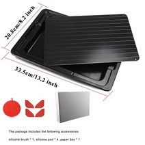 냉동고용 드립 트레이가 있는 비만 해동 트레이 빠른 해동 플레이트 냉동 식품 고기 돼지 고기 비프 생선, M with Drip Tray