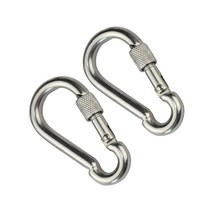 2 피스 카라비너 후크 클립 스테인리스 스틸 304 50mm 60mm 70mm 80mm 길이 클라이밍 마린, [04] 8x80mm