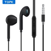 귀 안아픈 TOPK F20 유선 헤드폰 Redmi 용 삼성 Xiaomi 전화 헤드폰 PC 게이머 게임용 이어폰 Lenovo Huaw, 01 Black