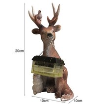 토끼 조형물 정원 소품 춤추는 인형 꾸미기 조각상 도자기 큰 사슴 동상 장식 수지 사슴 크리 에이 티브 독특한 디자인 여우 고슴도치 방수 동물 입상 데스크탑 장식, 믹스 컬러