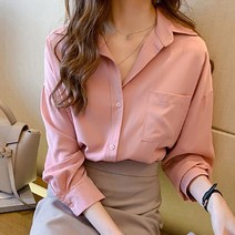협력브랜드 셔츠 레이스 편안한 오버핏 구김없는 블라우스 남방
