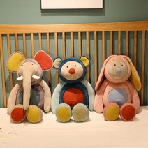 오가닉 애착인형 보들보들 촉감 동물인형 혼합색상, 토끼, M(38cm)