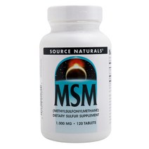 소스내츄럴스 MSM 1000mg 타블렛 무설탕 글루텐 프리, 120개입, 1개, 120정
