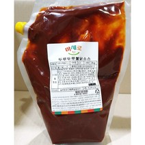 식자재 두루두루불닭소스(맛깔지기 파우치 2k) X4 업소용 식당용 대용량, 1