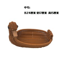 상견례 과일 바구니 미니 백화점 예단 사슴 오리 라탄 우드, 브라운M