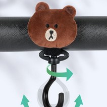 튼튼한 찍찍이 탈부착 캐릭터유모차걸이 360도회전 커다란후크, 토끼