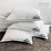 바운티풀 호텔베개 다운필 구스베개+베개커버 40x60cm, 600g, 솔리드 스카이블루
