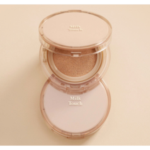 Milk touch 밀크터치 롱래스팅 벨벳 광채 쿠션 13g*2 (리필포함) 마스크프루프 쿠션 겉보속촉 수분 광채 묻어남 없는 착붙광채쿠션 밀림 들뜸없는 화사한 핑크빛 광채, N01 퓨어베이지