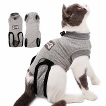 DogLemi 복부 상처 및 피부 질환을 위한 고양이 회복 수트 전문적인 수술 후 착용 부드럽고 편안한 E-칼라 콘 대체품 소형 중형 고양이 상처 질환용