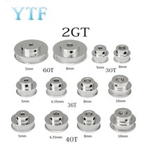 GT2 타이밍 풀리 30 36 40 60 Tooth 2GT 휠 부품 보어 5mm 8mm 알루미늄 기어 톱니 너비 6mm 10mm 3D 프린터, 05 36T 6.35MM