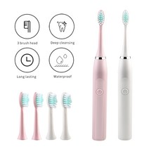 휴대용 핸들 전동칫솔 3P 방수 (화이트 + 핑크 ), 하얀색