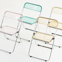 채우리 림피드 투명 접이식 의자, 02.불투명의자, 블랙