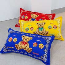 쭈앙 등쿠션 대쿠션커버 헤드쿠션 등받이쿠션 커버 옥스포드 순면 다리쿠션, 곰한마리옐로우