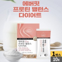 에버핏 프로틴 밸런스 다이어트 10포 분리대두단백 레시틴 프락토올리고당 산양유단백분말 가르시니아캄보지아 추출물 해조칼슘, 01개(10일)