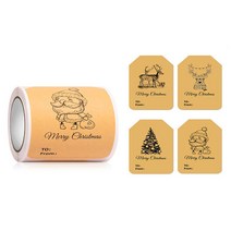 63.크리스마스 크래프트지 스티커롤 100P 1개, C