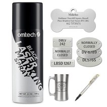 OMTech 레이저 마킹 스프레이 CO2다이오드 판화용 금속 유체 13oz 에어로졸 블랙 CO2 알루미늄 스테인리스 스틸 황동용 잉크