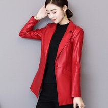가죽자켓 가죽점퍼하이 엔드 대형 가죽 여성 슬림 슬림 재킷 중년 어머니 착용