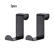 S-모양의 캐비닛 도어 후크 스테인레스 스틸 옷 걸이 키 스토리지 펀치 무료 주방 욕실 문 뒤 2 개, 01 Black G719