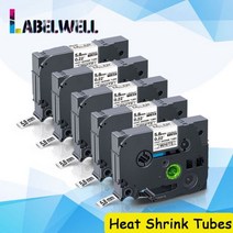 Labelwell 5개 열 수축 튜브 HSe-211 221 231 241 251 611 형제 HSe211 HSe 211 5.8mm 라벨 Brother P 터치 프린터, 5PK 5.8mm Whtie