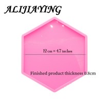 석고 실리콘 캔들 방향제 캐릭터 몰드 금형 틀 4 인치 원형 코스터 에폭시 공예 diy 꽃원형컵사각형육각형 지오드 코스터 마노 수지 dy0279, DY0676 Pink