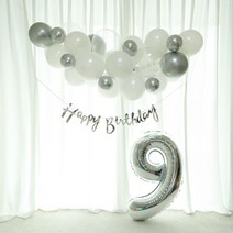 [3시전당일발송]DIY 구름 풍선가랜드세트 /생일파티 홈파티 돌잔치준비 셀프촬영 베이비샤워 백일, 실버