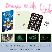 나무 화판 미니 이젤 휴대용 magicpad led 발광 페인팅 태블릿 형광 펜 빛나는 낙서 보드 를위한 교육 드로잉, 에이4