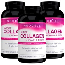 GNC 미국직구 네오셀 3통 콜라겐 플러스 비타민C 비오틴 360정, 360정 x 3통