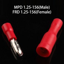 주택 전기 용품 MPD + FRD PVC 총알 모양의 여성 남성 절연 조인트 와이어 커넥터 오디오 배선 압착 단자, 레드 MPD FRD_100(50set)
