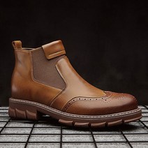 도오빠 소프트부츠 남성 가죽 첼시 부츠 윙팁 워커 하이탑 로퍼 가을 겨울 남자부츠 발편한 신발