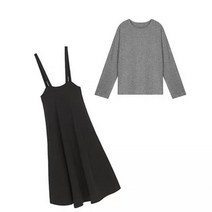 미니멈 원피스 투피스형원피스 하객 상견례 정장 여성 긴 소매 드레스 대형 투피스 정장 여성 정장