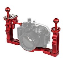 최신수중 카메라 하우징 케이스용 알루미늄 합금 핸들 트레이 안정기 리그 GoPro DSLR 스마트 폰용 다이빙, 빨간 트레이와 셔터