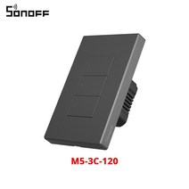 SONOFF M5 SwitchMan 스마트 벽 스위치 120 푸시 버튼 1/2/3 Gang 홈 패널 APP 원격 제어 지원 R5, M5-3C-120