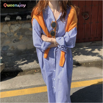 퀸앤조이 스트라이프 데일리 롱롱 셔츠 원피스***판매자 퀸앤조이***