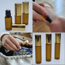 향수 롤온 유리 공병 아로마오일 갈색 공병 2ml/3ml/5ml/10ml 용량 갈색 향수 오일 유리공병, 3ml, 10개