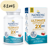 노르딕 얼티메이트 오메가3 2X 1120mg 딸기향 60미니소프트젤 EPA DHA, 1개, 60정, 60개