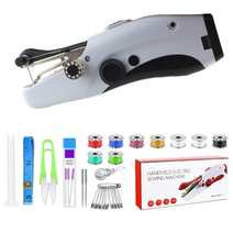 가정용 미싱기 핸드 미니 재봉틀 휴대용 바느질 리폼 오바로크 홈닥터 셀프 옷수선, 블랙 세트