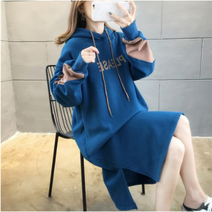 여성 롱 후드티 기모 원피스KM28 - 739